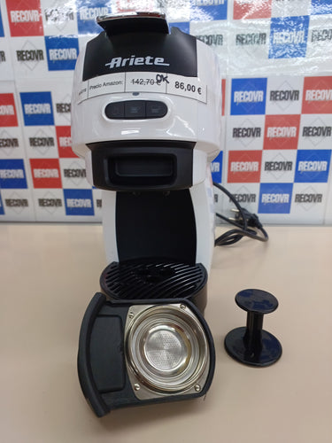 Cafetera 1.100 W, 15 bares, 0.6L de capacidad, Cajón para café en polvo 1 o 2 tazas y mono dosis, espresso, Blanco Ariete 1301
